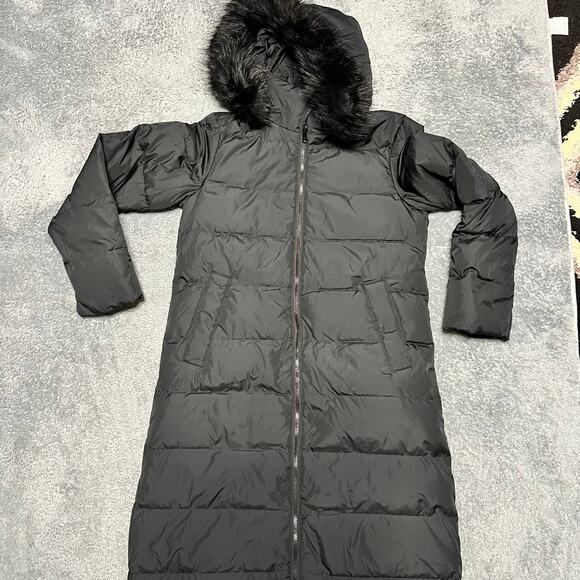 Lands End Down Puffer Coat Womens XS 2-4 Insulated Long Trench Parka Jacket ** - Picture 1 of 12